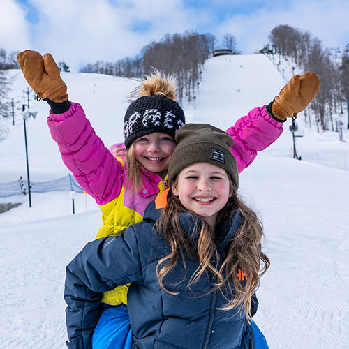 Kids happy on the slopes
