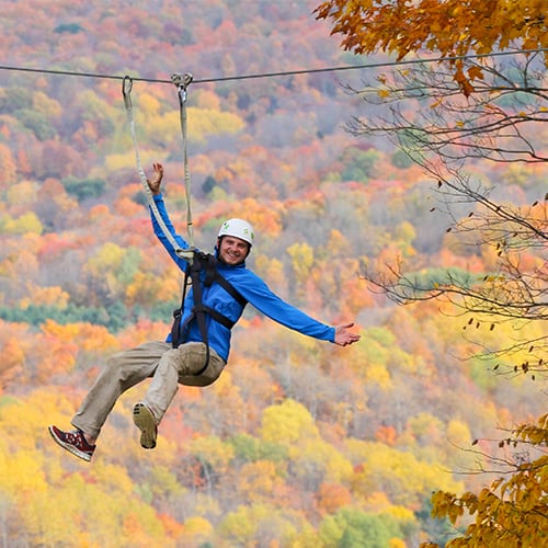 Ziplining at Boyne Mountain Resort is a fun winter activity for the whole family
